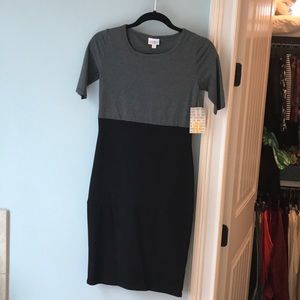 Lularoe black and gray fitted dress